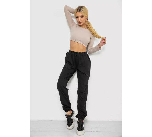 Спортивные брюки женские, цвет черный, 238R115