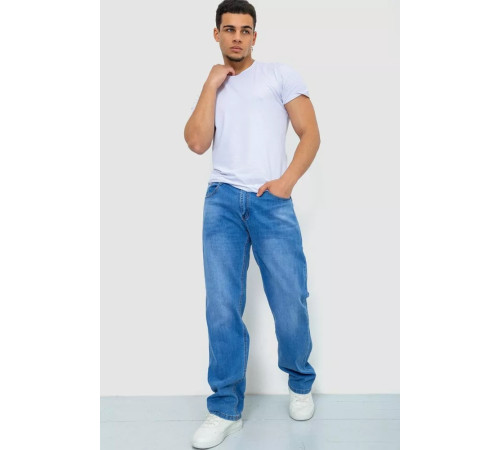 Джинси чоловічі з потертостями, колір блакитний, 244R22-783