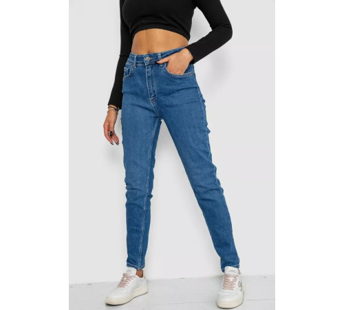 Джинсы женские Mom-fit стрейч, цвет синий, 244R1134