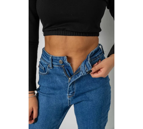 Джинсы женские Mom-fit стрейч, цвет синий, 244R1134