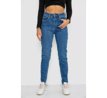 Джинси жіночі Mom-fit стрейч, колір синій, 244R1134