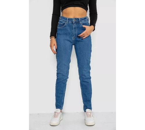 Джинсы женские Mom-fit стрейч, цвет синий, 244R1134