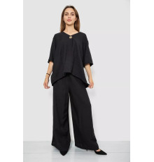 Костюм женский ткань лен жатка, цвет черный, 102R5263