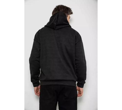 Кофта мужская на флисе с капюшоном, цвет черно-серый, 238R58697.