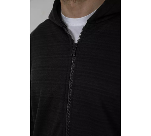 Кофта мужская на флисе с капюшоном, цвет черно-серый, 238R58697.