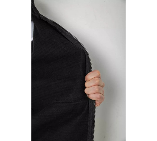 Кофта мужская на флисе с капюшоном, цвет черно-серый, 238R58697.