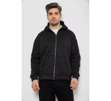 Кофта мужская на флисе с капюшоном, цвет черно-серый, 238R58697.