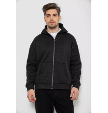 Кофта мужская на флисе с капюшоном, цвет черно-серый, 238R58697.