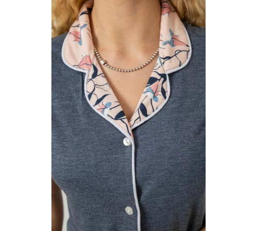 Піжама жіноча з принтом, колір сірий, 243R7100