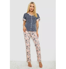 Женская пижама с принтом, цвет серый, 243R7100