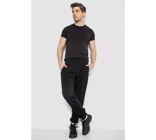 Спортивні штани чоловічі на флісі, колір чорний, 244R4643