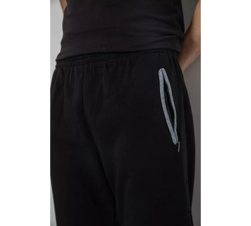 Спортивні штани чоловічі на флісі, колір чорний, 244R4643