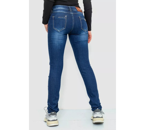 Джинсы женские с потертостями, цвет синий, 244RA602.