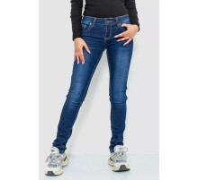 Джинсы женские с потертостями, цвет синий, 244RA602.