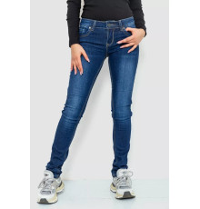 Джинси жіночі з потертостями, колір синій, 244RA602