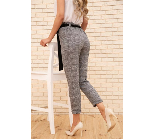 Жіночі вкорочені штани, в клітку, колір Сірий, 172R9313-1