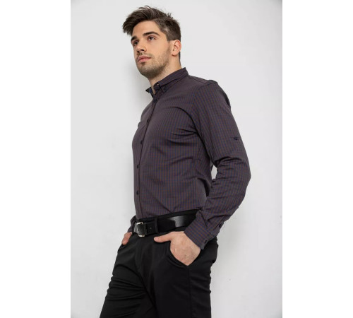 Рубашка мужская с длинным рукавом, цвет коричневый, 214R840