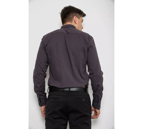 Рубашка мужская с длинным рукавом, цвет коричневый, 214R840