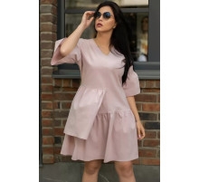 Сукня вільного крою, пудрового кольору, 183R0050