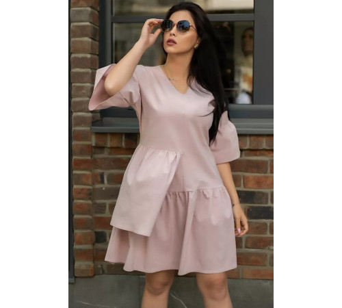 Сукня вільного крою, пудрового кольору, 183R0050