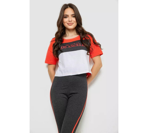 Піжама жіноча з принтом, колір сірий, 243R1488-007