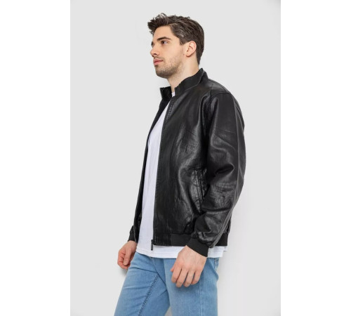 Куртка мужская кожаная, цвет черный, 244R717