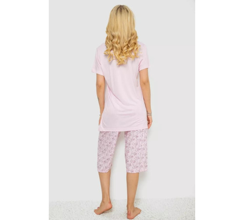 Піжама жіноча з принтом, колір рожевий, 243R6921