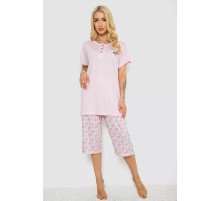 Женская пижама с принтом, цвет розовый, 243R6921