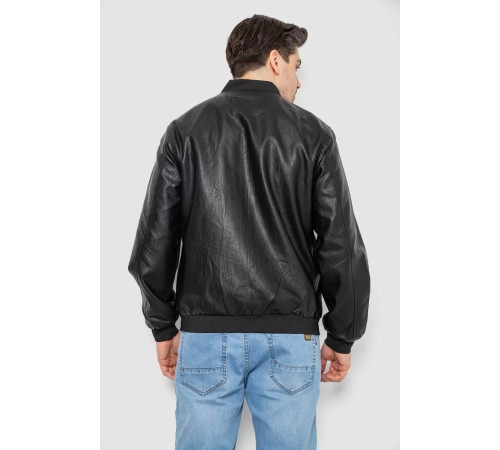 Куртка мужская кожаная, цвет черный, 244R718-5.