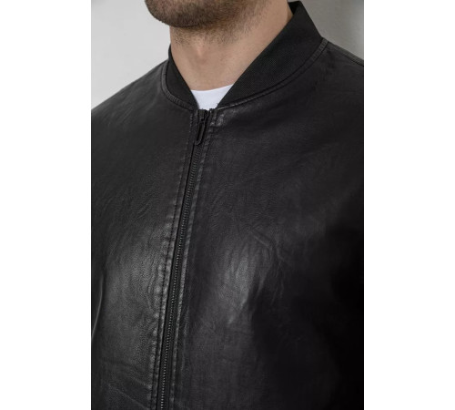 Куртка мужская кожаная, цвет черный, 244R718-5.