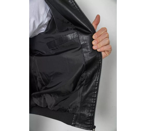 Куртка мужская кожаная, цвет черный, 244R718-5.