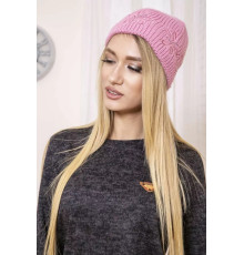 Жіноча шапка, пудрового кольору, з вовни, 167R002