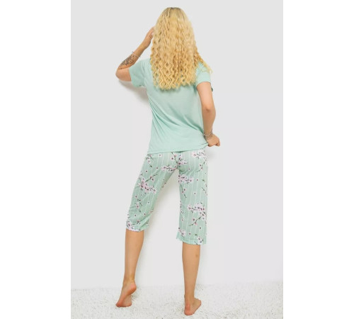 Пижама женская с принтом, цвет мятный, 243R10279.