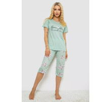 Пижама женская с принтом, цвет мятный, 243R10279.