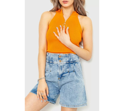 Майка-топ женская укороченная, цвет оранжевый, 204R010