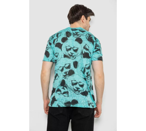 Мужская футболка с принтом, цвет мятный, 244R6029