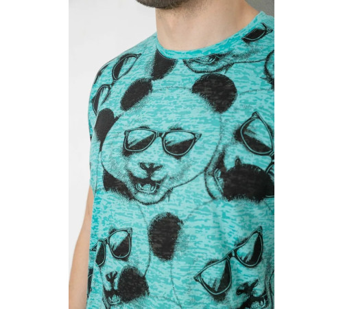 Мужская футболка с принтом, цвет мятный, 244R6029