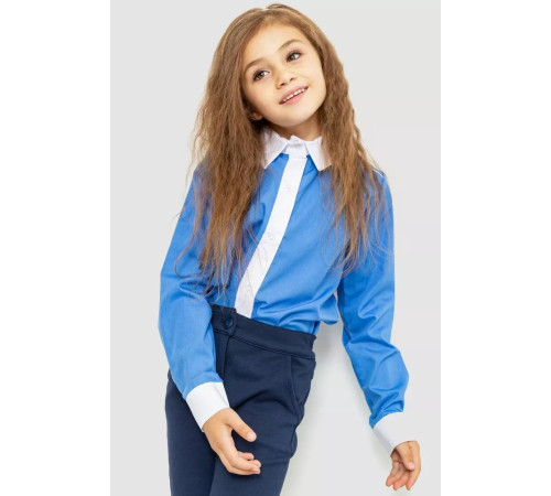 Блузка ошатна для дівчаток, колір темно-блакитний, 172R099