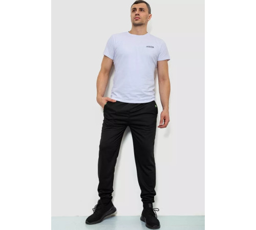 Спорт брюки мужские двунитка, цвет черный, 244R41298