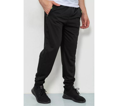 Спорт брюки мужские двунитка, цвет черный, 244R41298