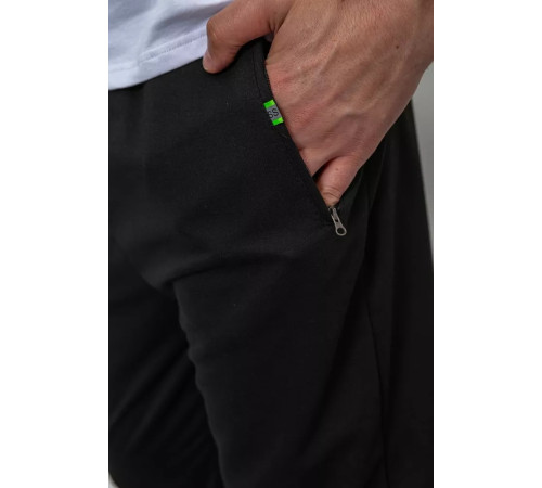 Спорт брюки мужские двунитка, цвет черный, 244R41298