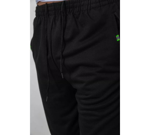 Спорт брюки мужские двунитка, цвет черный, 244R41298