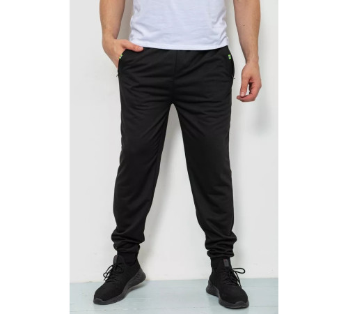 Спорт брюки мужские двунитка, цвет черный, 244R41298