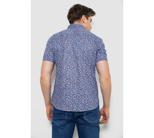 Сорочка чоловіча з принтом, колір джинс, 214R806