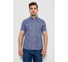 Сорочка чоловіча з принтом, колір джинс, 214R806
