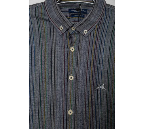 Мужская рубашка повседневная, цвет темно-серый, 247R422