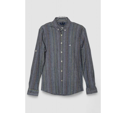 Мужская рубашка повседневная, цвет темно-серый, 247R422