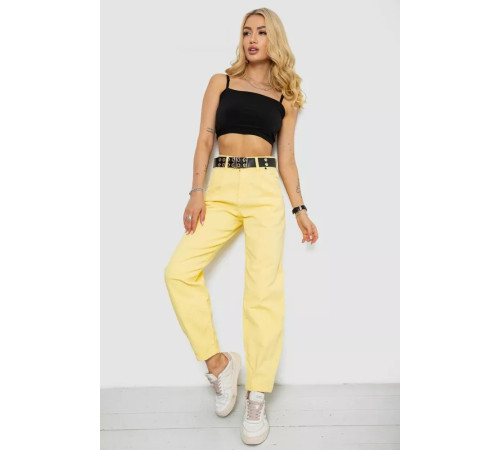Джинсы женские баллоны, цвет желтый, 182R00314.