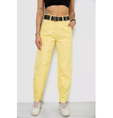 Джинси жіночі балони, колір жовтий, 182R00314