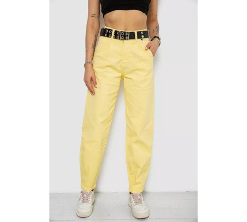 Джинсы женские баллоны, цвет желтый, 182R00314.